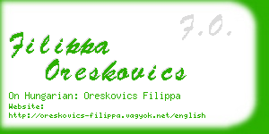 filippa oreskovics business card